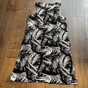 Rietmans tropical sleeveless dress black and white size medium zipper in back‌